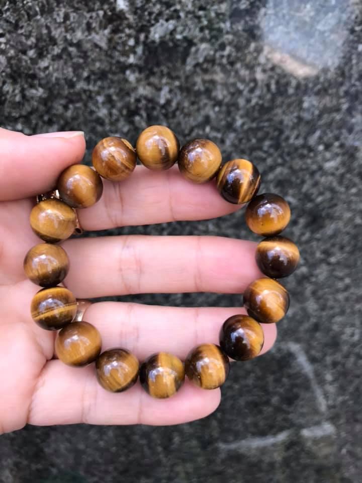 Vòng tay đá mắt hổ nâu - 12MM